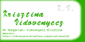 krisztina vidovenyecz business card